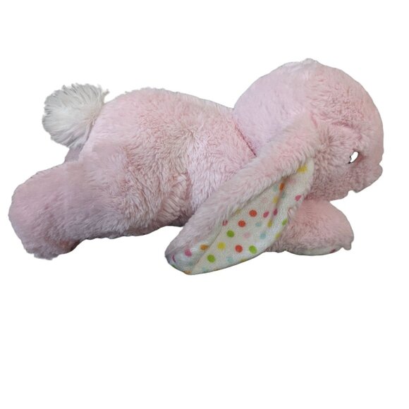 Dan Dee Pink Plush Bunny Rabbit With Polka Dot Ears Stuffed Animal 12" Adorable - Picture 3 of 9